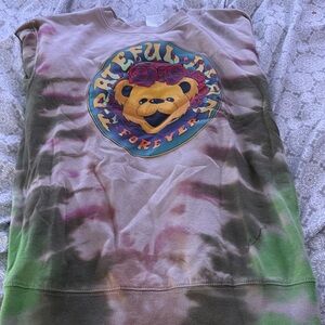 Tart Pink and Green Tie-Dye Sweatshirt